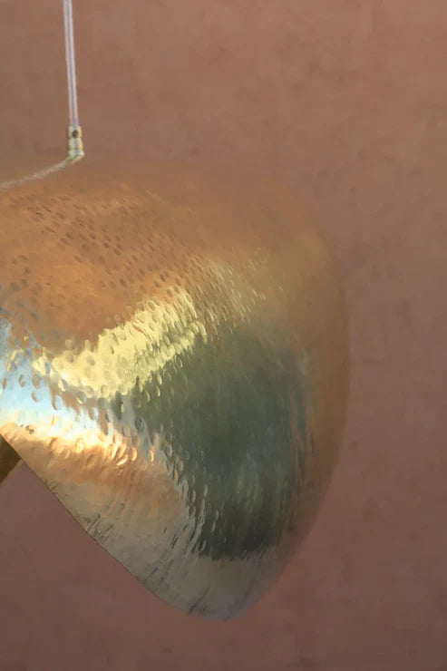 Golden Brass Lotus Leaf Suspension "NOOR" - Smooth