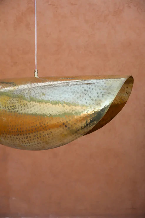 Golden Brass Lotus Leaf Suspension "NOOR" - Smooth