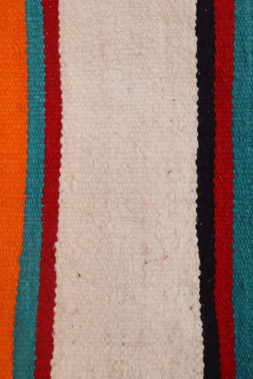 Multicolored Striped Wool Cushion Handmade ELA