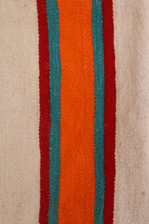 Multicolored Striped Wool Cushion Handmade ELA